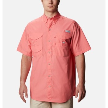 Columbia Overhemd Heren, PFG Bonehead Short Sleeve Roze, 38UHXCNOR